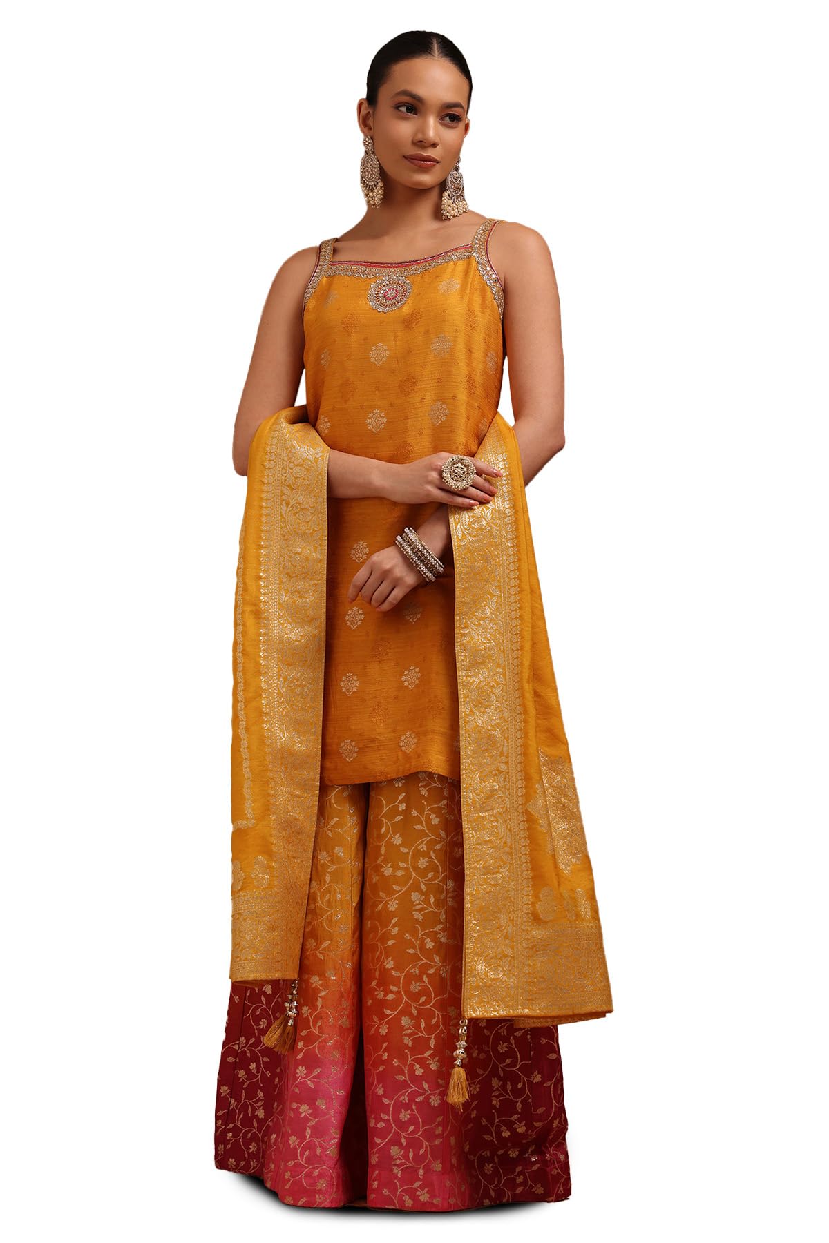 Soch Women Brocade Woven Design Suit Set with Sequins
