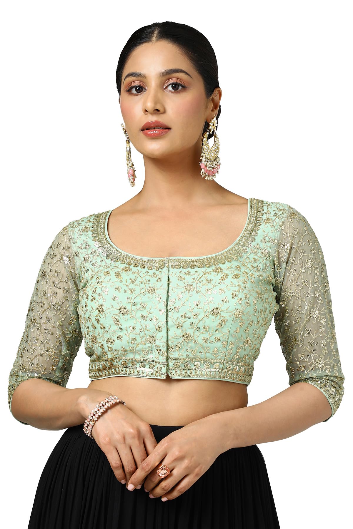 Soch Women Net Embellished Short Sleeve Regular Fit Blouse