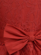 A.T.U.N. Girls Double Bow Dress Maroon