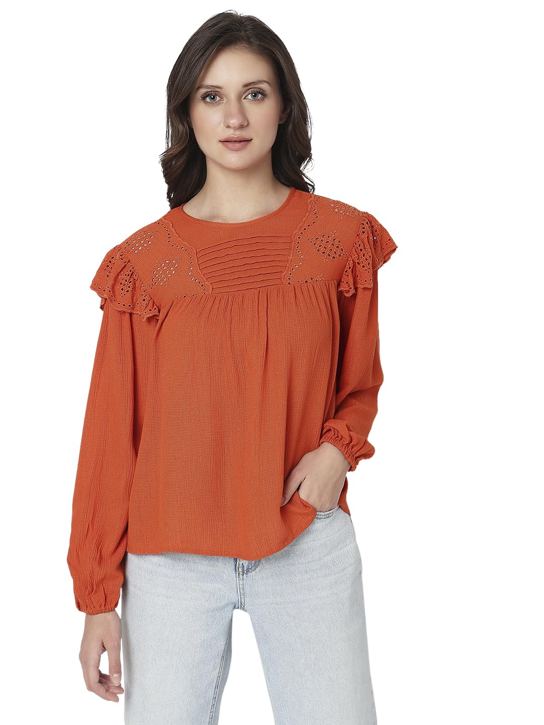 Vero Moda Regular Top (10298390_Burnt Sienna_S)