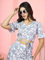OOMPH! Sleeveless Smocked Crop Top, Grey, mt888