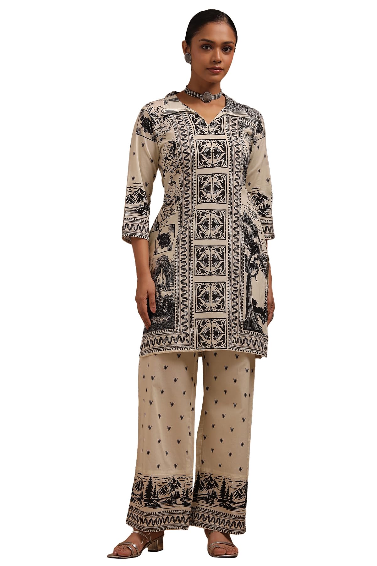 Soch Women Pattern: Botanical Fabric: Pure Cotton Closure: Slip On Package Contains: Kurta Pant