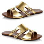 Gold Flat Gladiator Male Costume Sandal  | Large 12-13