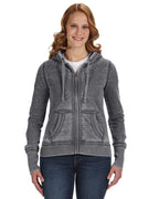 Ladies Zen Full-Zip Fleece Hooded Sweatshirt - cEMENT - XS(D0102H78FMJ)