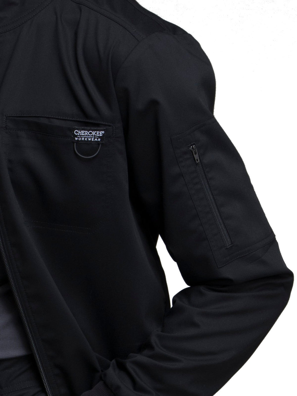 Cherokee Men warm up Scrub Jacket with Zip Front WW320, M, Black