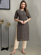 Tee Projekt Crepe Printed Kurta & Pant Set For Women Ethnic Wear Casual Wear Kurta Set