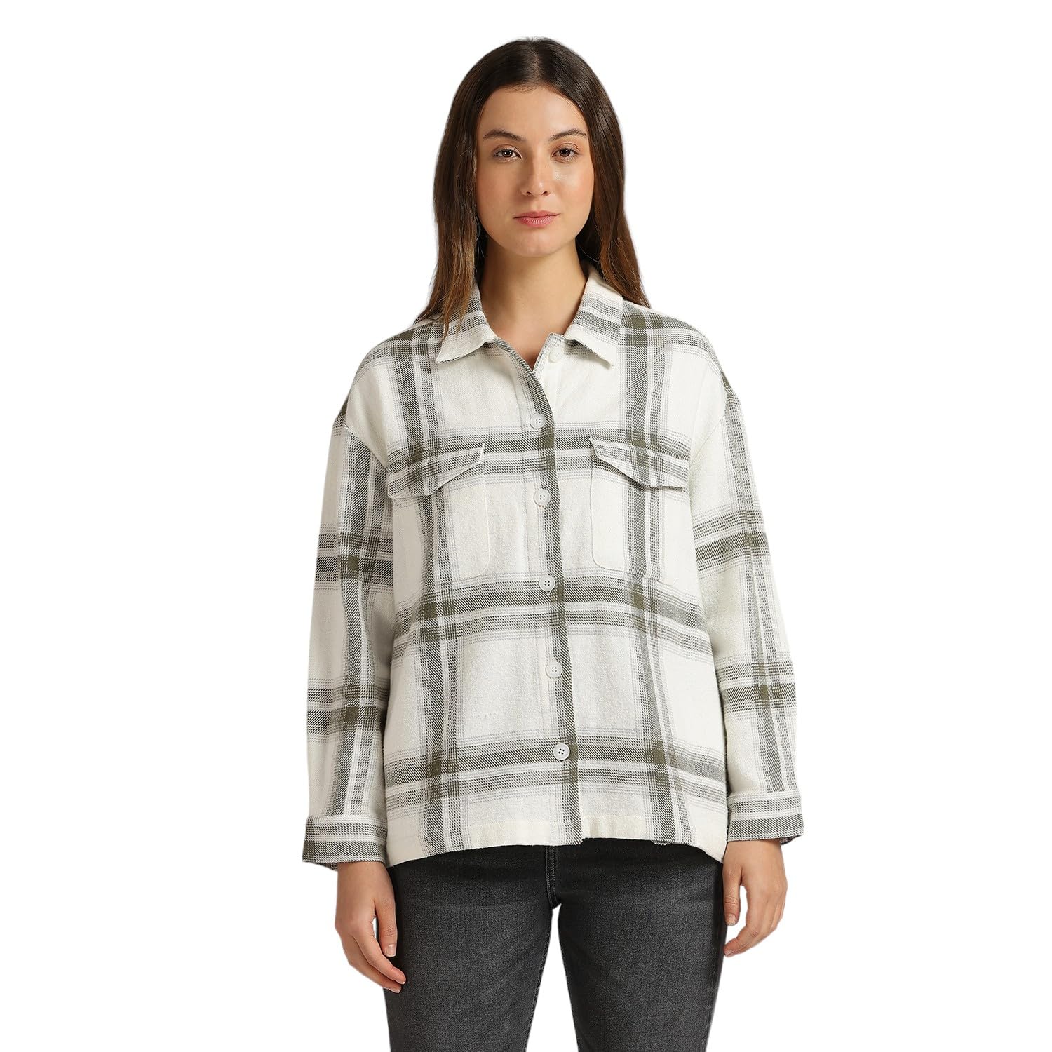 Olive Check Full Sleeve Shirt