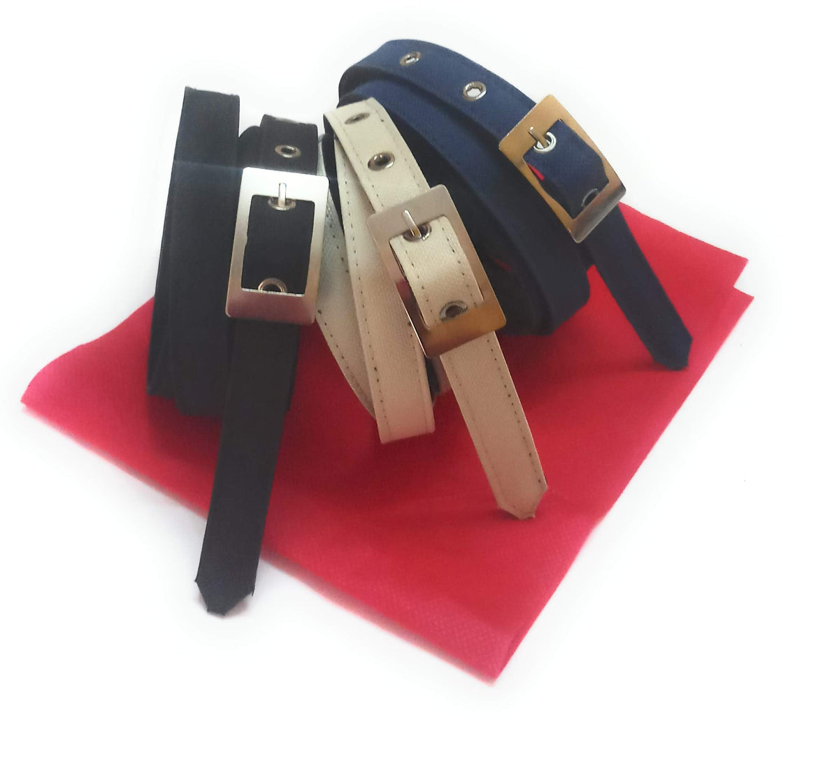 Generic Xxxl Oversize Plus Size Ladies Formal Casual Denim Material Jeans Belt 3Pcs Black Cream Nevyblue 3