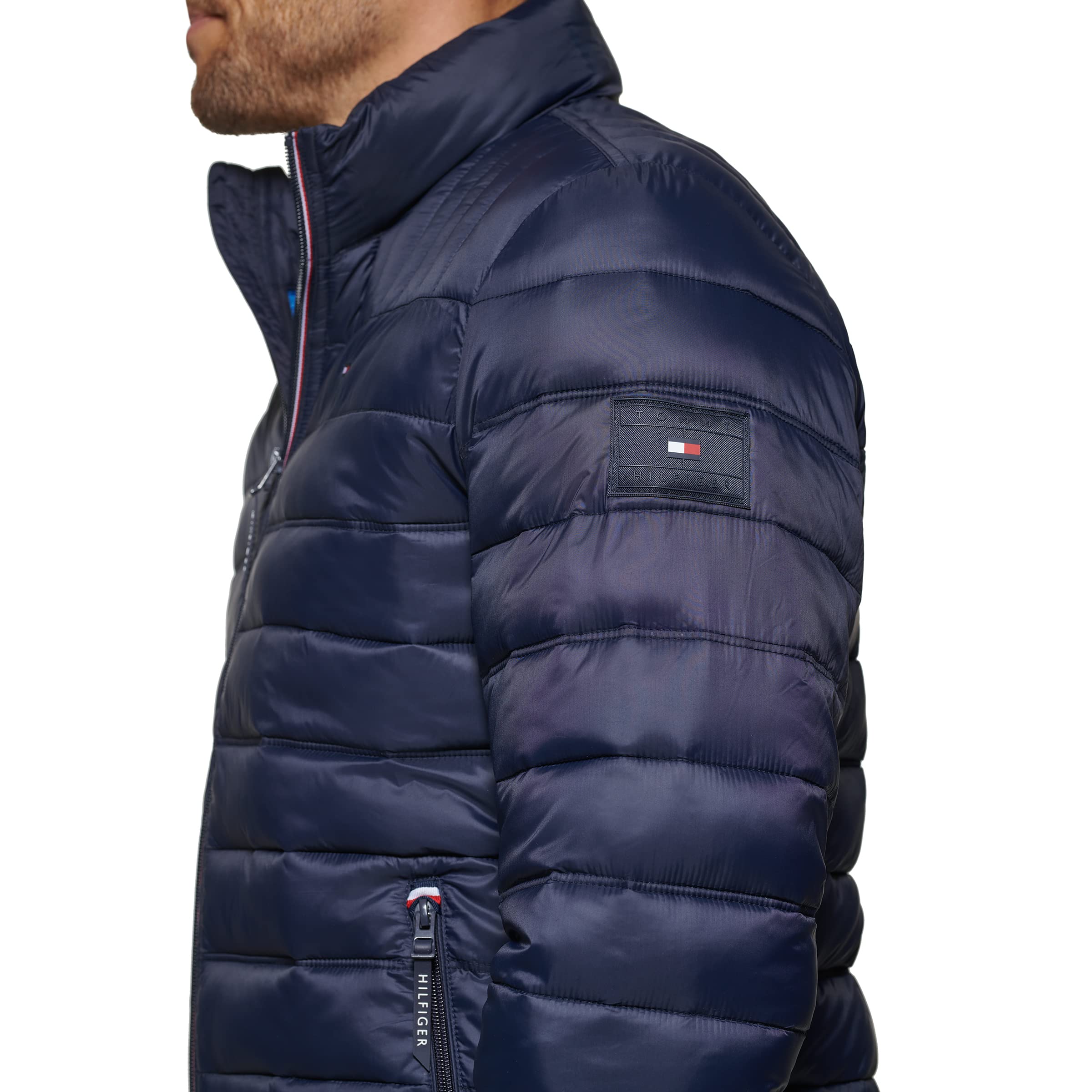 Tommy Hilfiger Men's Water Resistant Ultra Loft Down Alternative Puffer Jacket, Midnight, Medium