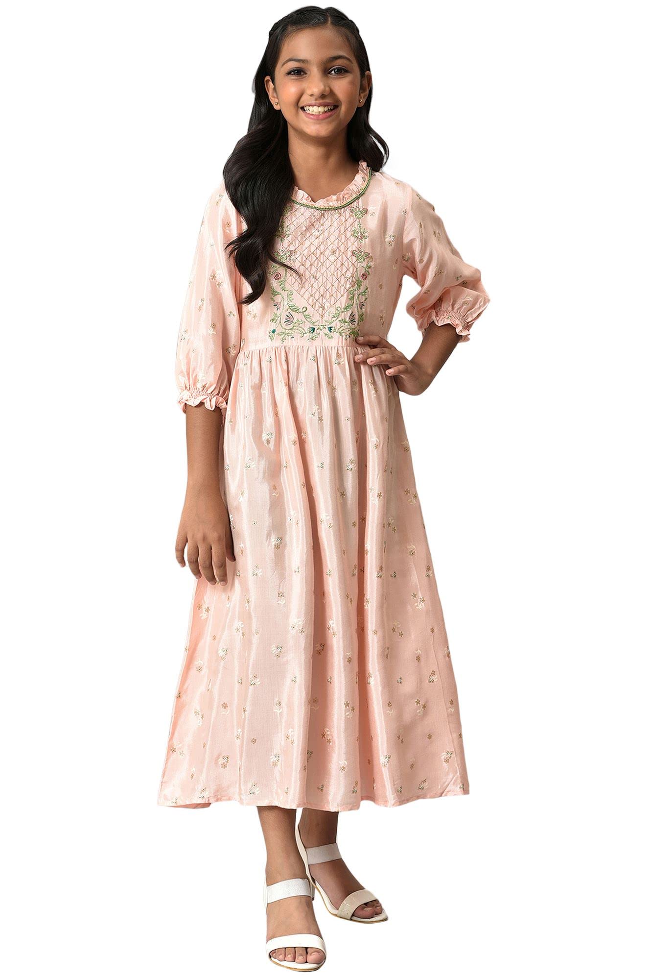 Aurelia Girls Pala Blush Floral Printed Dress_22AUG10205C-503988_14-15