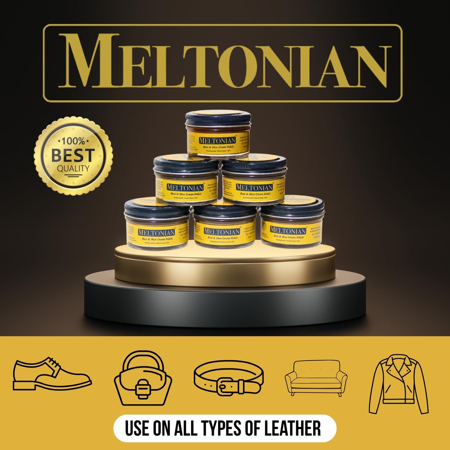 Meltonian Cream Shoe Polish - Boot Polish, Leather Shoe Polish Oil Based with Beeswax - Restores & Protects, 60+ Colors, Sherwoo