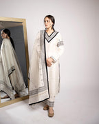 ANNI DESIGNER Womens Rayon Blend Printed Straight Kurta with Pant & Dupatta (GHABENI White_XL_White_X-Large)