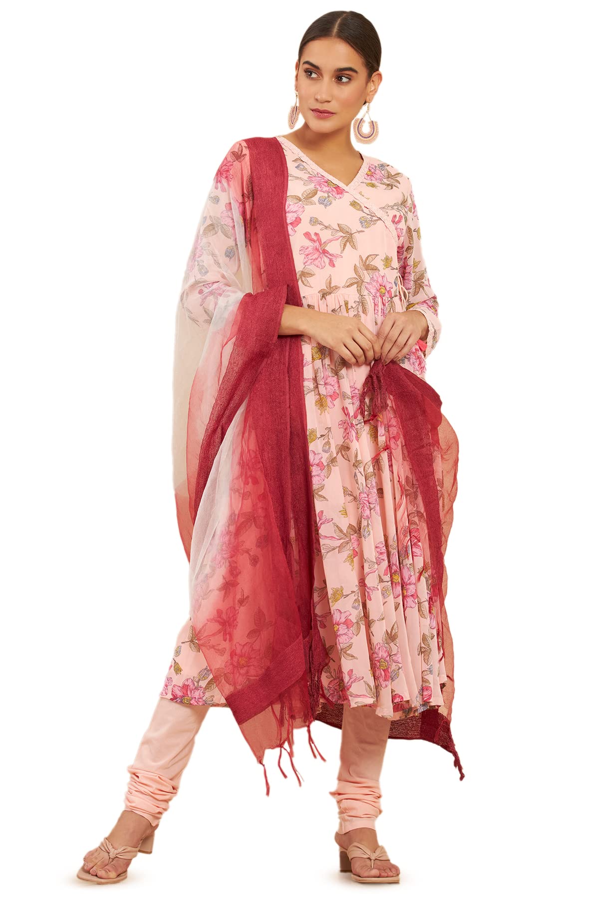 Soch Women Pink Printed Kurta Set