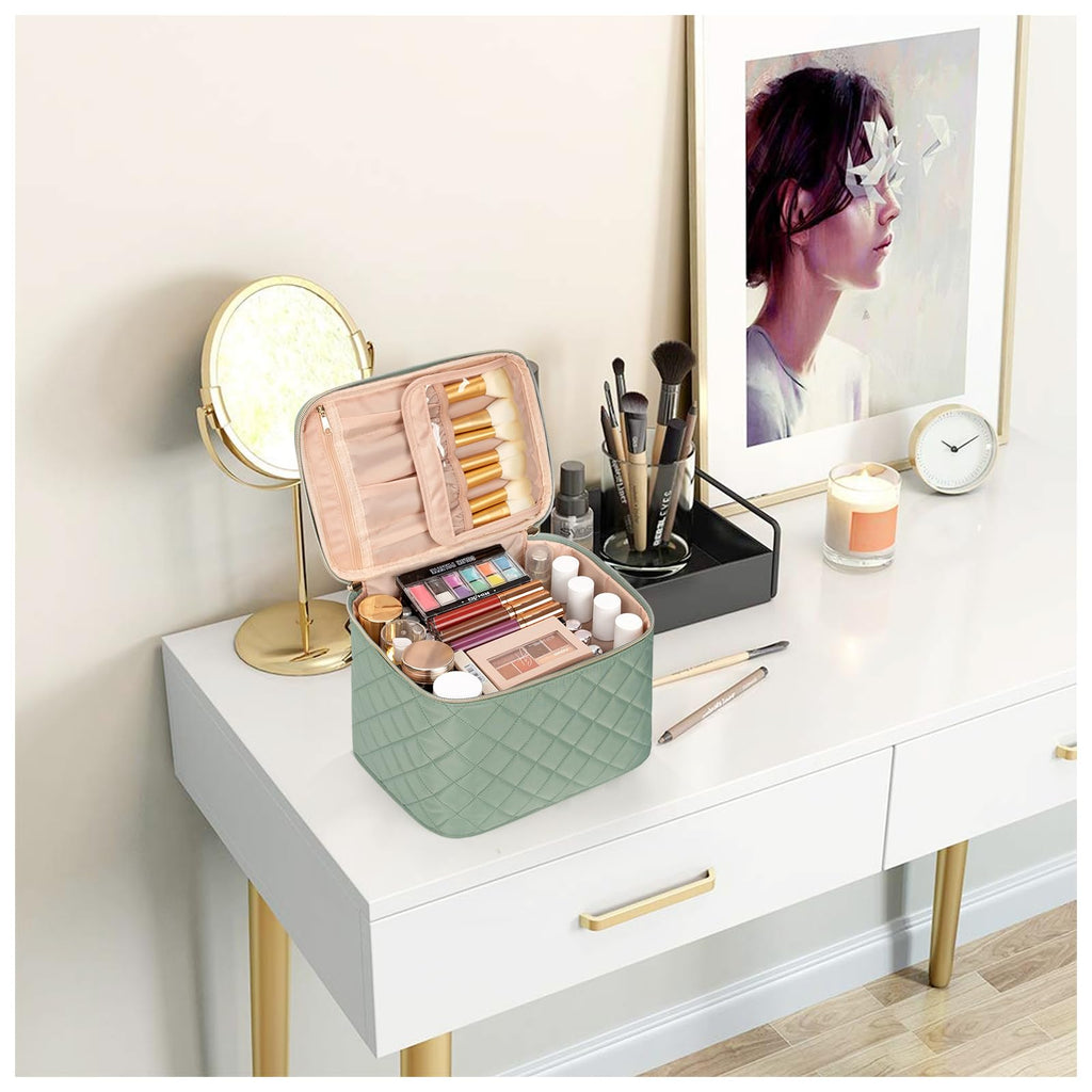 OCHEAL Makeup Bag,Large Travel Makeup Bag Organizer Cosmetic Bags for Women Washable Make Up Bag Makeup Organizer Case with Divi