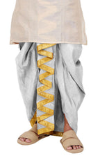 Prakasam Cotton MenS Colour Ready Dhoti With Zig Zag Self Design Border