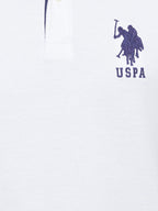 U.S. Polo Assn. Men's Slim Fit Pique Polo, White/Dodger Blue, Medium