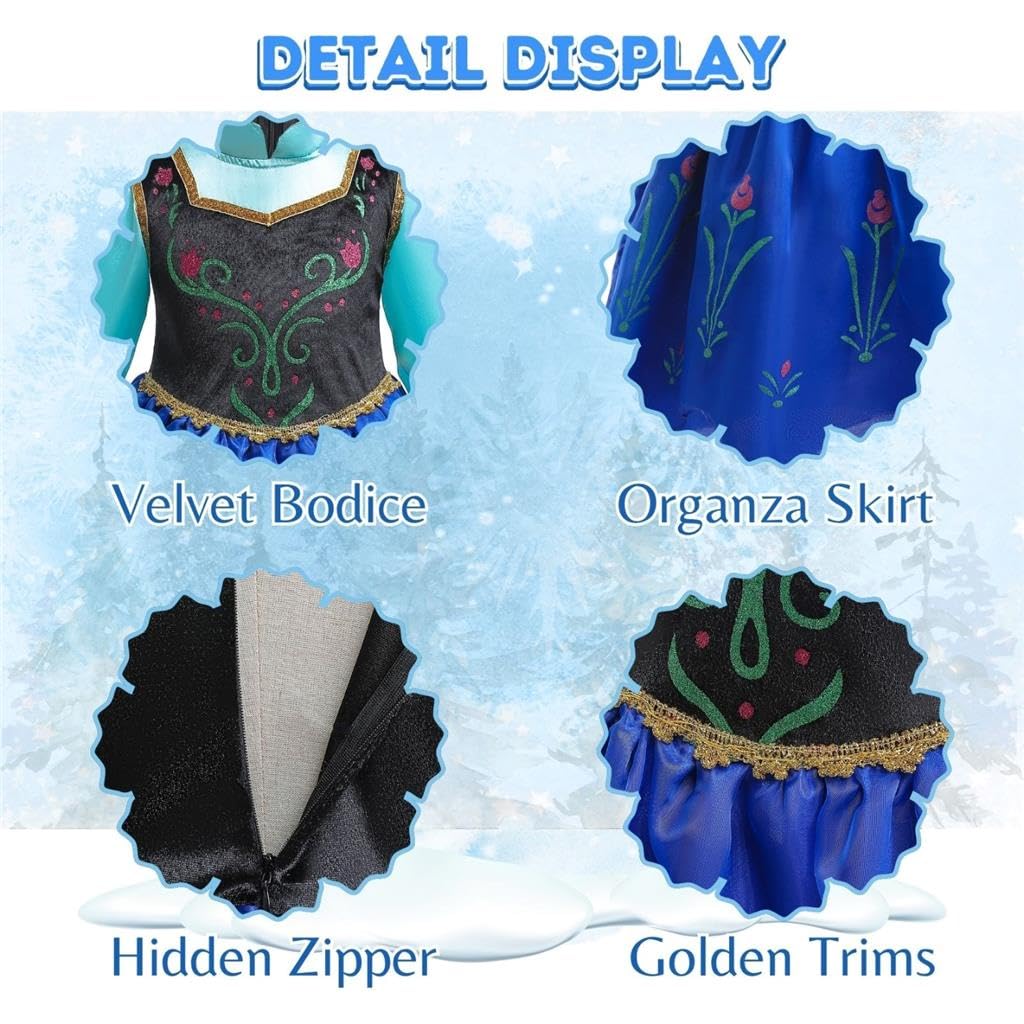 Dressy Daisy Toddler Little Girls' Ice Princess Sister Costume Dresses Birthday Halloween Christmas Fancy Party OutfitSize 5