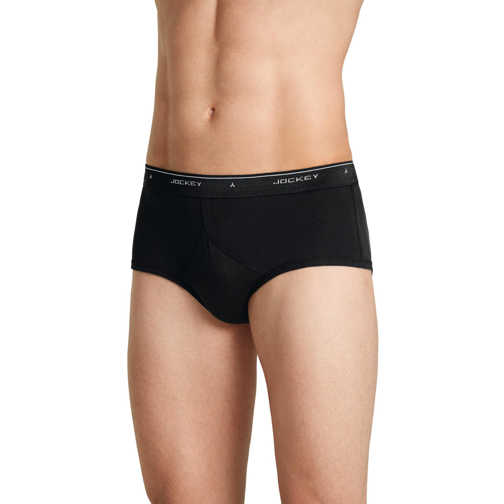 Jockey Mens Underwear classic Low Rise Brief - 3 Pack, Black, 36
