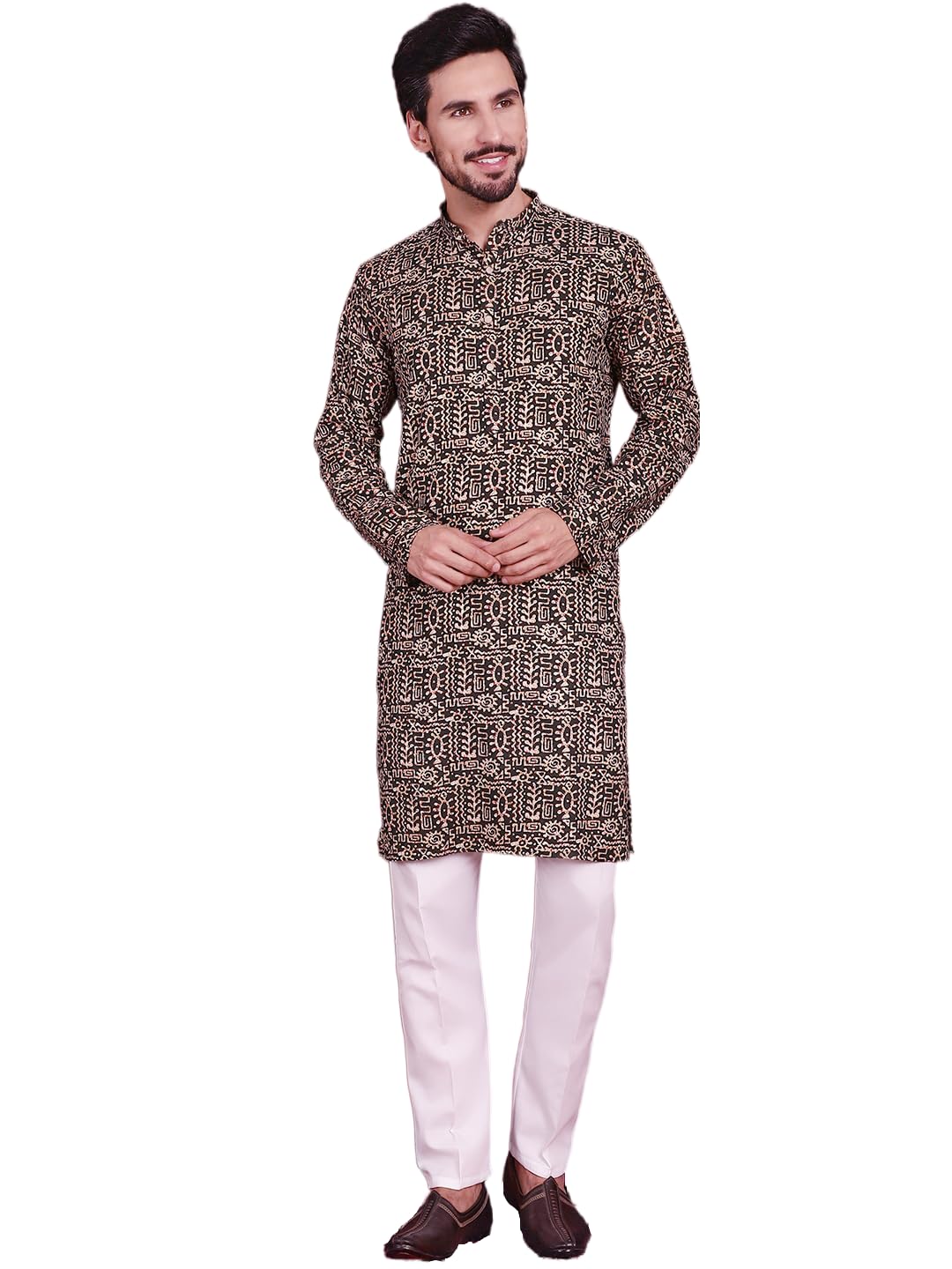 Jompers Mens Digital Printed Kurta Pyjama Set