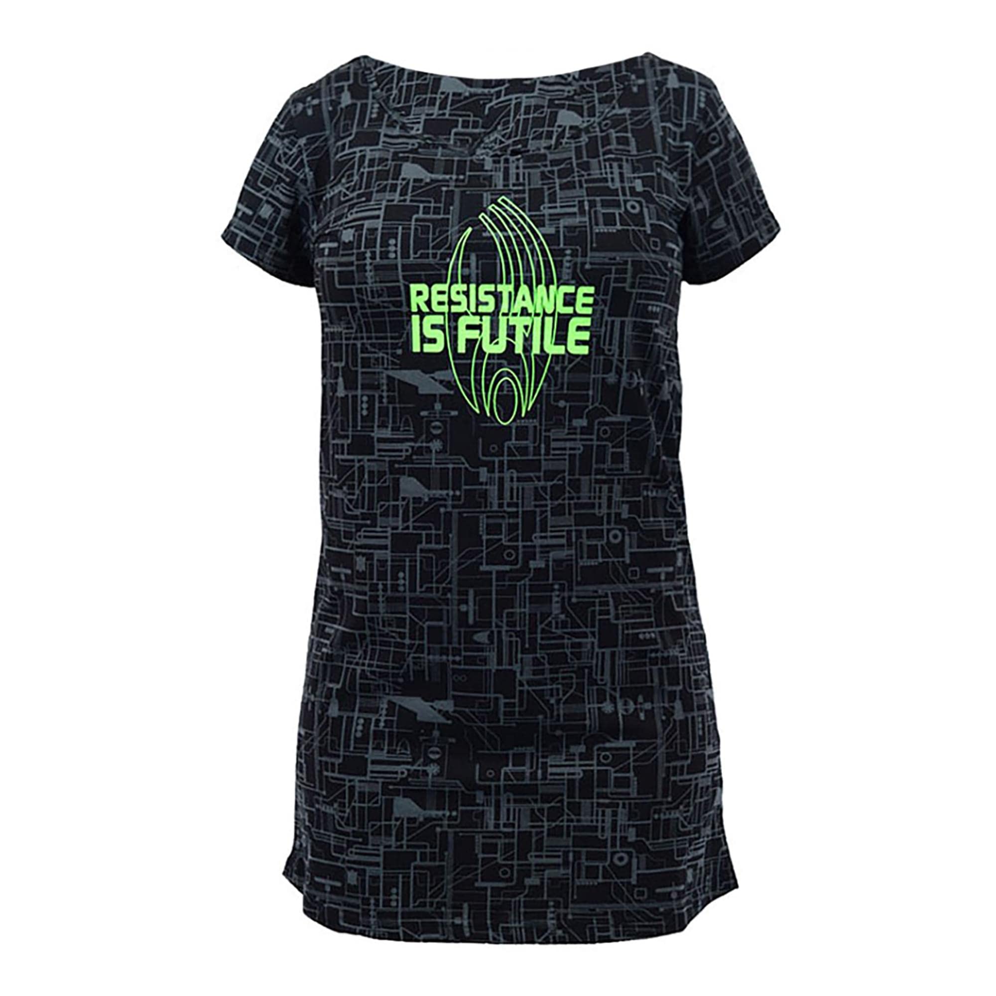 Star Trek Resistance is Futile glow Ladies Sleep Shirt  Black  X-Large