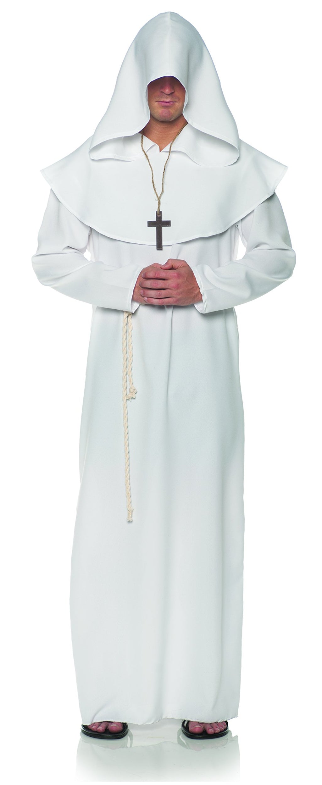 Underwraps Men's Monk Robe Costume-White, One Size