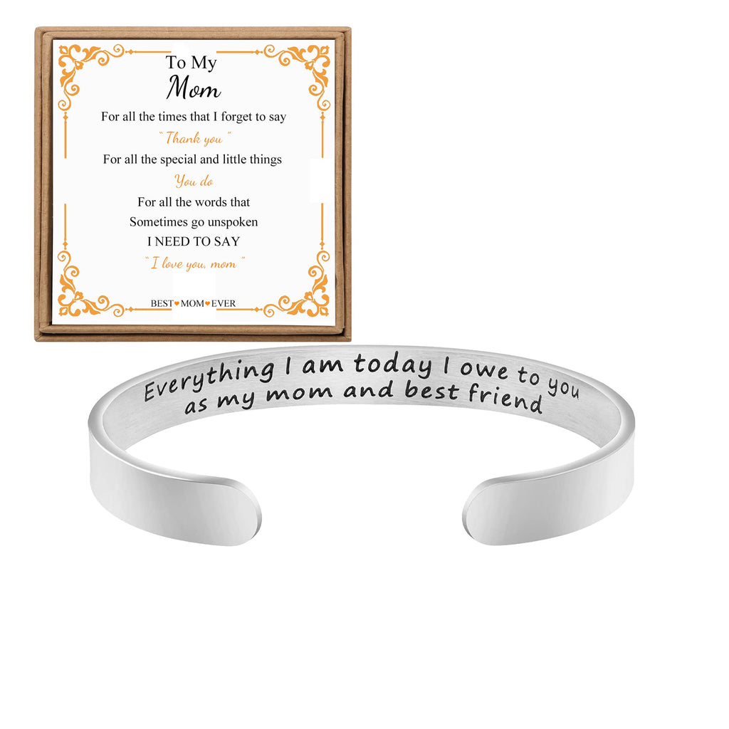 Mother Bracelet Gift for Mom Mother 's Day Christmas Birthday Jewelry Everything I Am Today I Owe To You as My Mom And Best Frie
