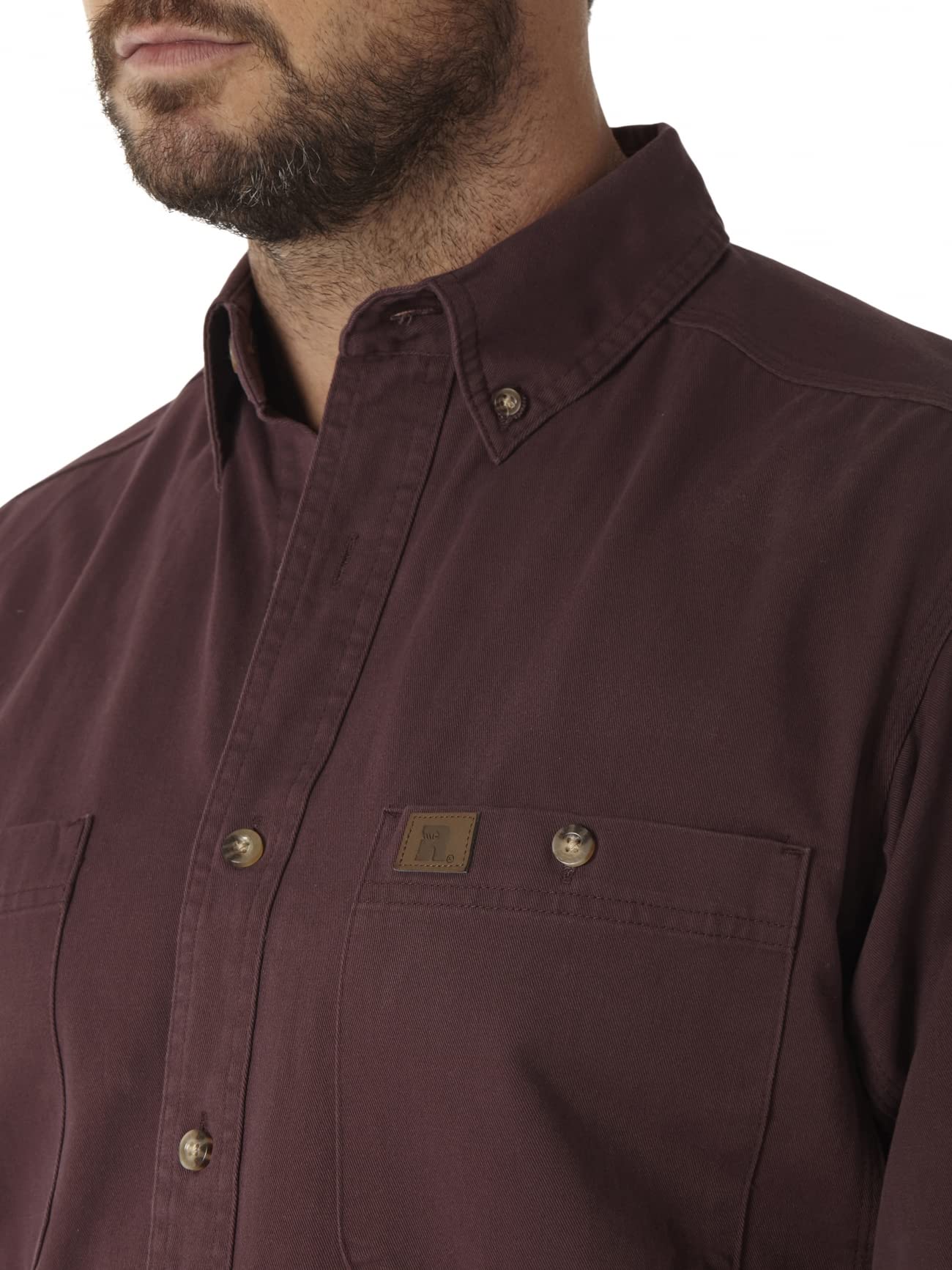 Wrangler Riggs Workwear Men's Big Logger Twill Long Sleeve Workshirt, Burgundy, 3X Tall