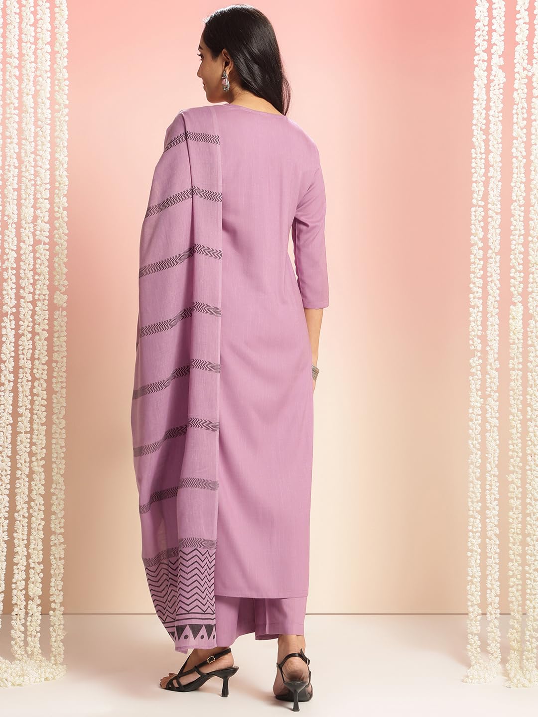 ANNI DESIGNER Womens Rayon Viscose Solid Straight Kurta with Pant & Dupatta (Raja Saab Purple-VKS09_4XL_Purple_XXXX-Large)