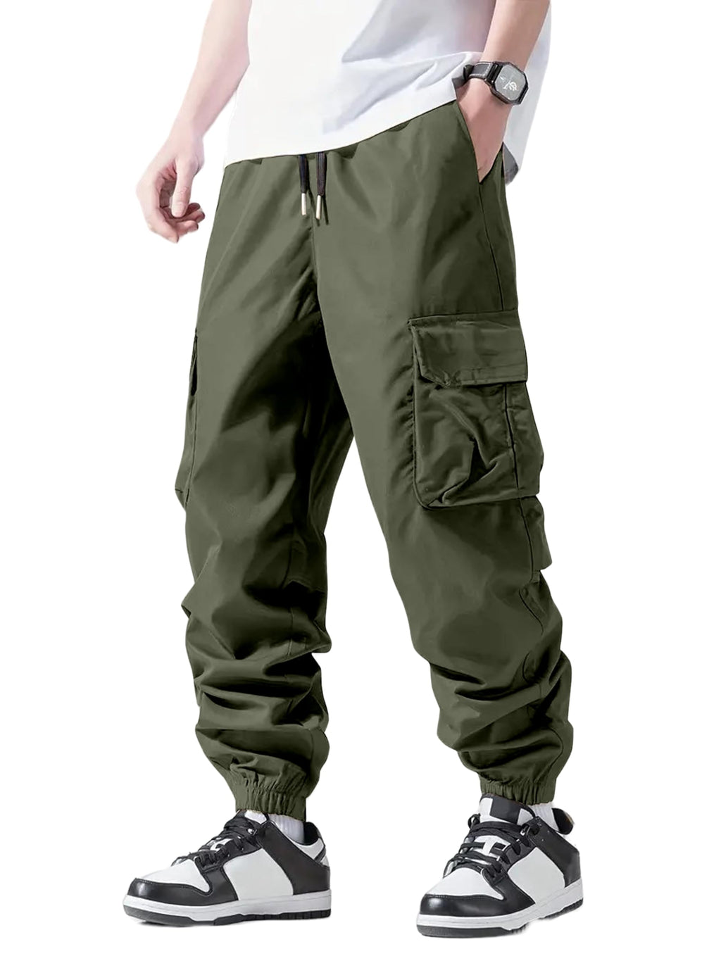 IndoPrimo Men Cargo || Men Cargo Pants || Men Cargo Pants Cotton || Cargos for Men || Men Cargo Trouser (in, Alpha, L, Regular, 