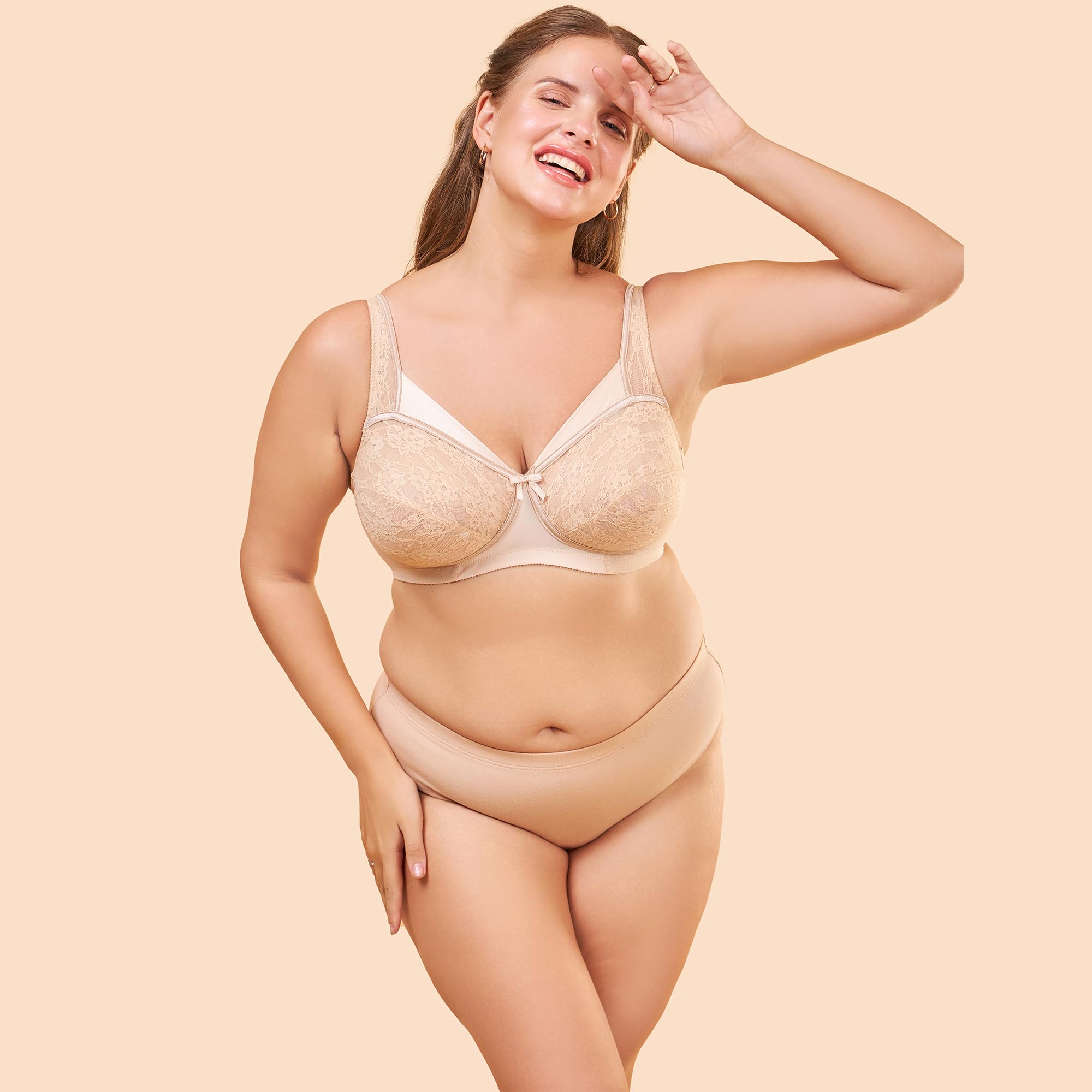 Enamor Womens Cotton Non-Padded Wire Free Everyday Bra Blue