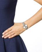 Skagen Women's Anita Lille Three-Hand Silver and Gold Two-Tone Stainless Steel Mesh Band Watch (Model: SKW2340)