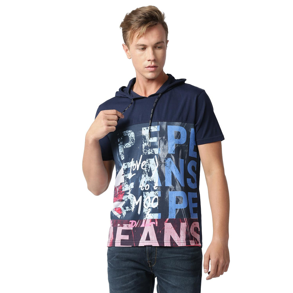 Pepe Jeans MenS Graphic Fitted T-Shirt (Pm508793_Navy M)