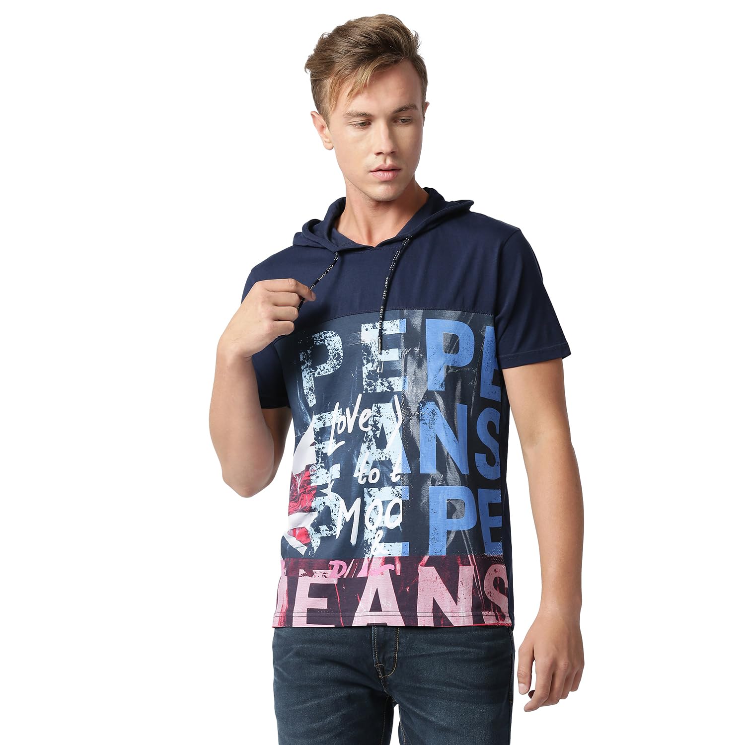 Pepe Jeans MenS Graphic Fitted T-Shirt (Pm508793_Navy M)
