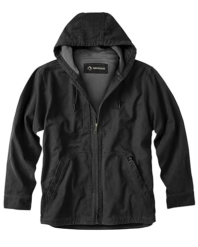Mens 100% cotton 12 oz canvasPolyester Thermal Lining Hooded Tall Laredo Jacket - BLAcK - XLT(D0102H78cU6)