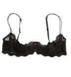 Shirley of Hollywood Women's Plus Size Scalloped Embroidered Shelf Bra X331 42 Black