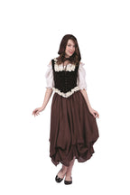 RG Costumes Women's Deluxe Renaissance Peasant, Black/White/Brown/Cream, Small