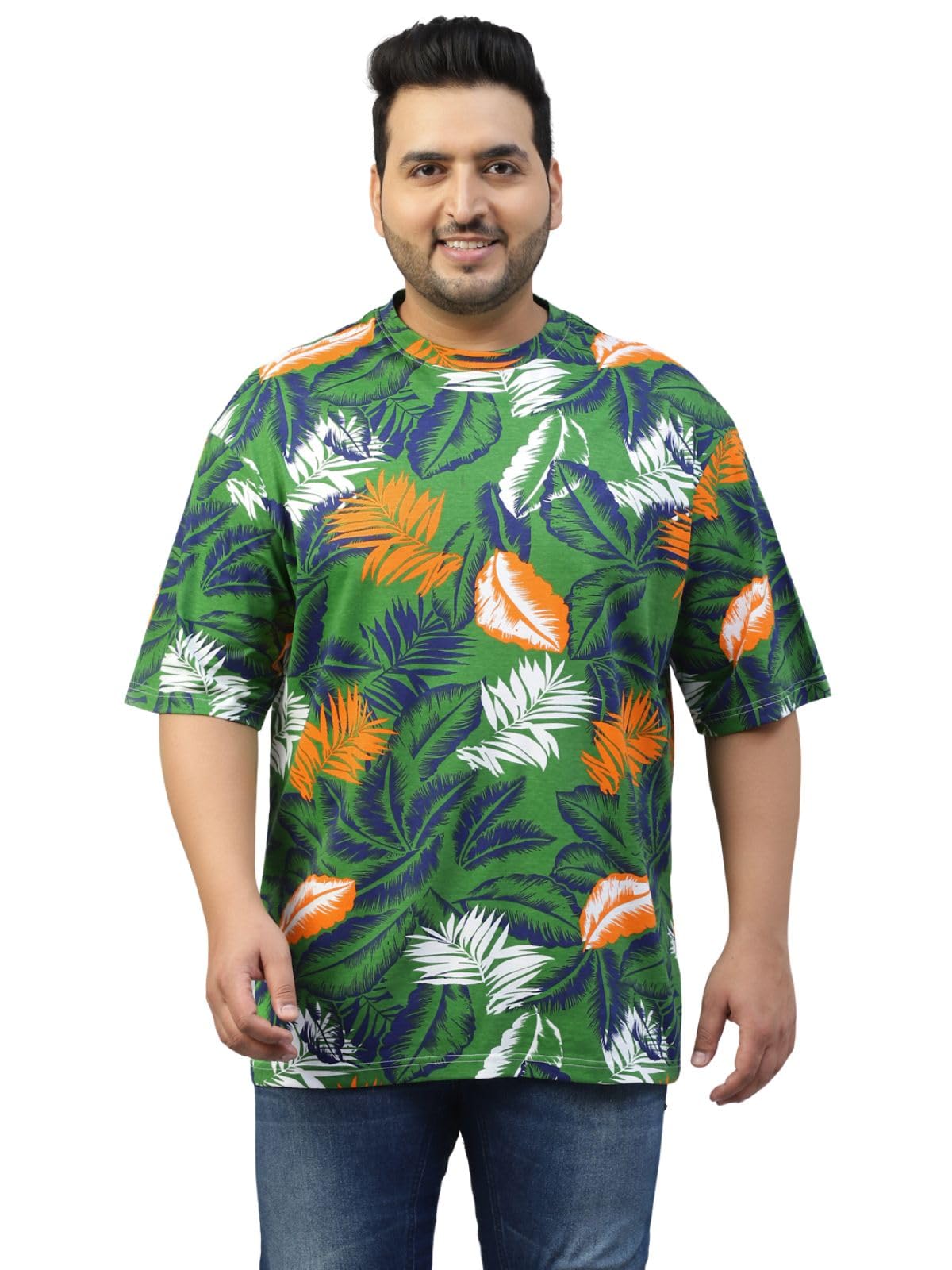 Veirdo Men's 100% Cotton Regular Fitall Over Floral Camflauge Printed T-Shirt