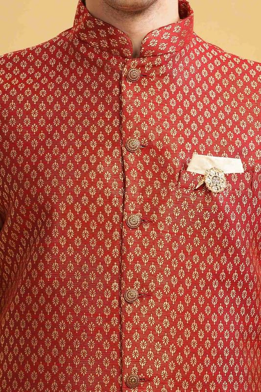 Be Active MenS Regular Kurta Pyjama Set With Nehru Jacket, Solid Straight Long Knee Length Full Sleeves, Ethnic Wear Comfortabl