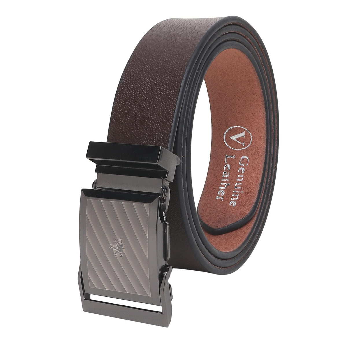 Sunshopping MenS Formal Genuine Leather AutoLock Adjustable Belt (Jafa57Bl) (48, Brown02) 48
