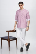 Be Active MenS Stripes Cotton Blend Short Kurta With Mandarin Collar || Short Kurta For Men Cotton || Stylish Short Kurta || Sh