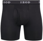 IZOD Men's Underwear - Performance Boxer Briefs with Mesh Functional Fly (5 Pack), Size Large, Black/Magnet/Black/Magnet/Black