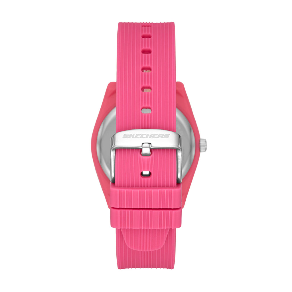 Skechers Women's Ocean Gate Quartz Three-Hand Watch, Color: Bright Pink (Model: SR6180)