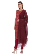 Aurelia Women'S Cotton Blend Floral Regular Kurta, Churidar & Dupatta