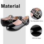MIXIN Girls Dress Shoes Mary Jane Shoes for Girl Ballet Flats Back to School Princess Wedding Shoes Black Size 3