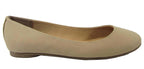 Soda Comfortable Basic Shoes Women Ballet Flat Round Toe Gel Insole Kreme Natural Nbpu 7.5 B(M) US