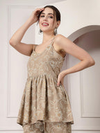 Stylum Women'S Floral Printed Rayon Co-Ord Set (Csbolt_Beige)