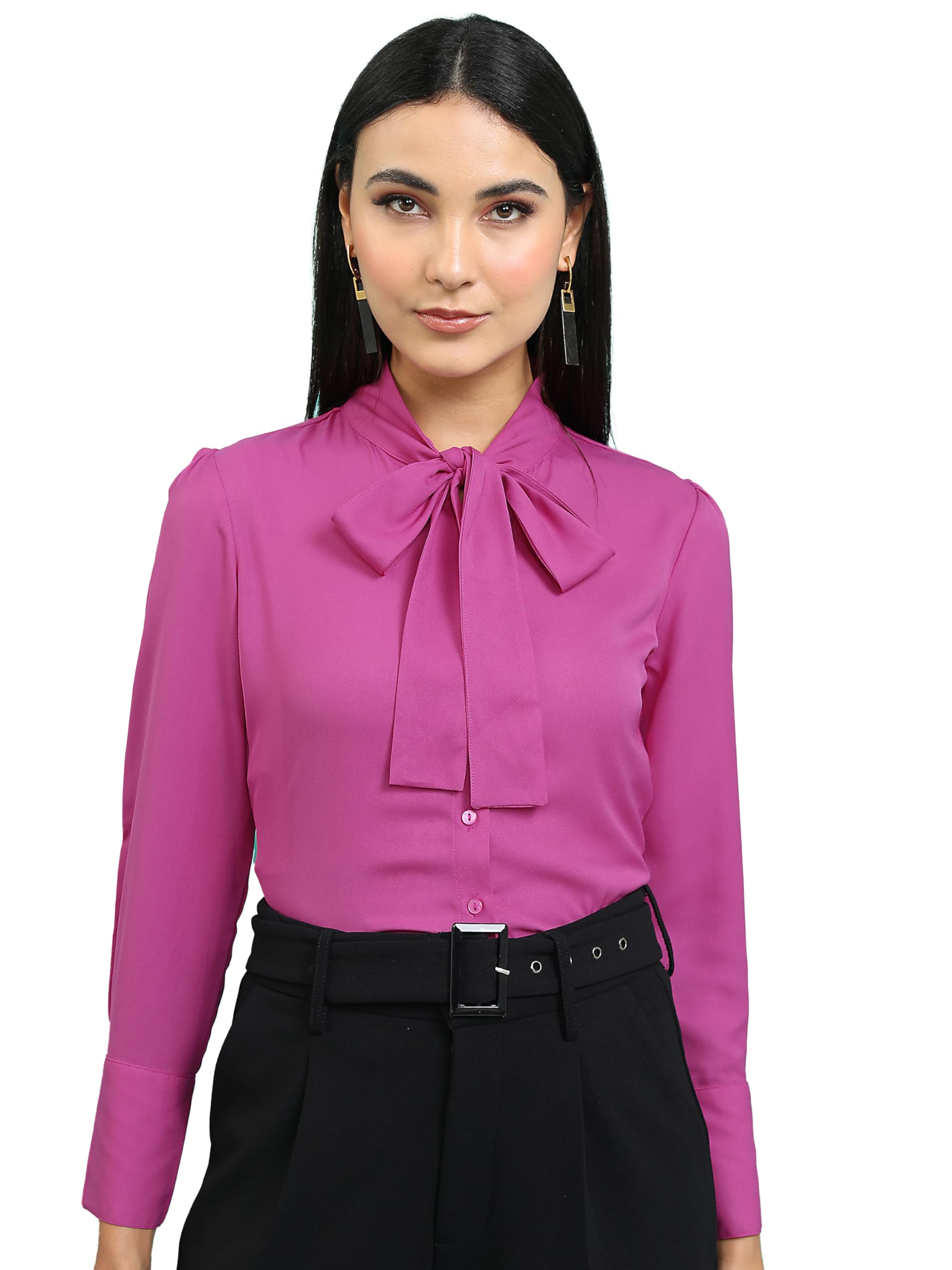 Ketch Women Full Sleeve Oversized Fit Shirt Khsh001692 Red L