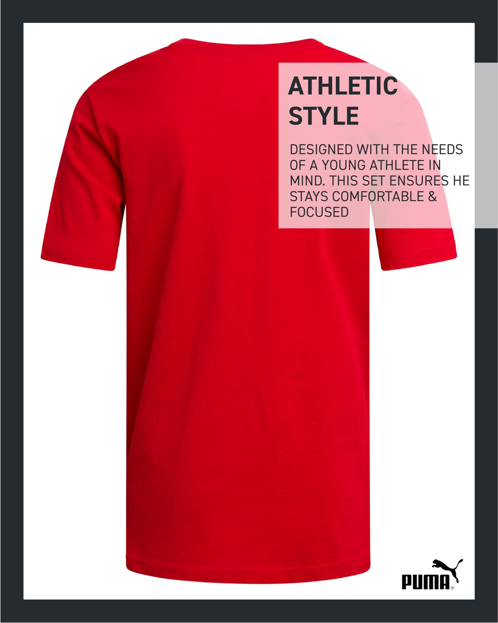 PUMA Boys' T-Shirt - Cat Logo T-Shirt for Boys - Athletic Crewneck Short Sleeve Tee (S-XL), Size Medium, Puma Red/Black