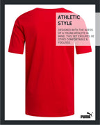 PUMA Boys' T-Shirt - Cat Logo T-Shirt for Boys - Athletic Crewneck Short Sleeve Tee (S-XL), Size X-Large, Puma Red/Black