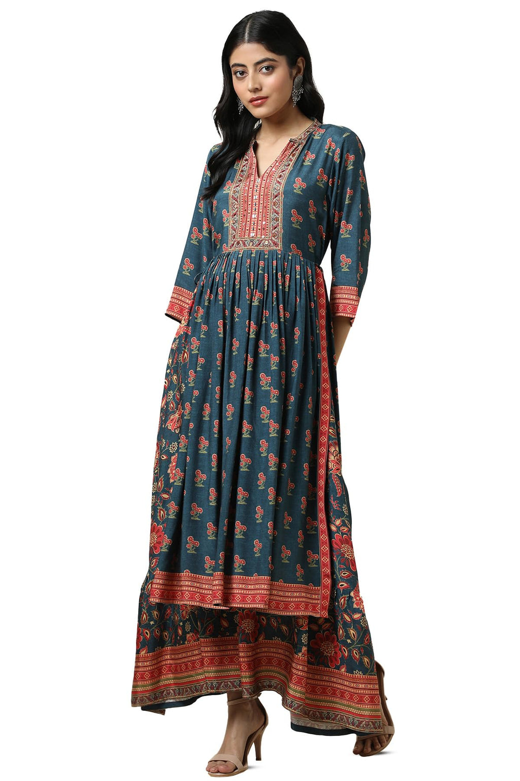 Soch Women Muslin Floral Print Dress with Beads